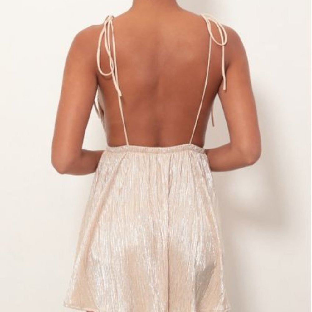 Lucy in the Sky: Skye Shoulder Tie Dress In Champa - Picture 2 of 5